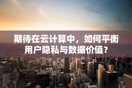 期待在云计算中，如何平衡用户隐私与数据价值？