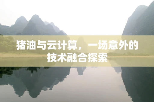 猪油与云计算，一场意外的技术融合探索