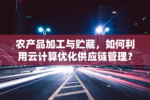 农产品加工与贮藏，如何利用云计算优化供应链管理？