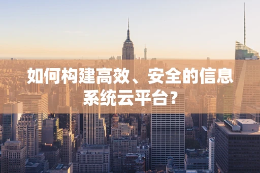 如何构建高效、安全的信息系统云平台？