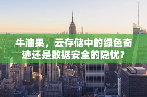 牛油果，云存储中的绿色奇迹还是数据安全的隐忧？