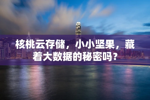 核桃云存储，小小坚果，藏着大数据的秘密吗？