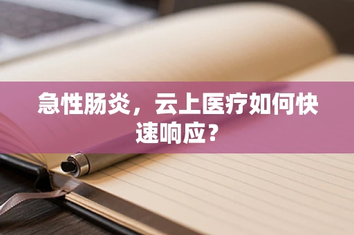 急性肠炎，云上医疗如何快速响应？
