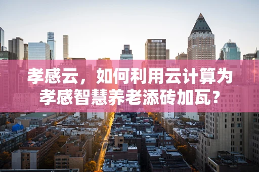 孝感云，如何利用云计算为孝感智慧养老添砖加瓦？