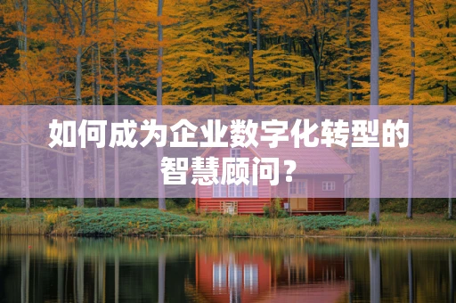 如何成为企业数字化转型的智慧顾问？