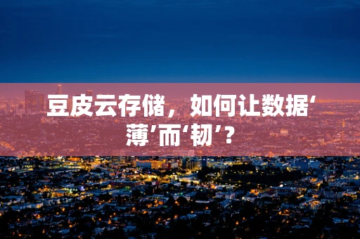 豆皮云存储，如何让数据‘薄’而‘韧’？