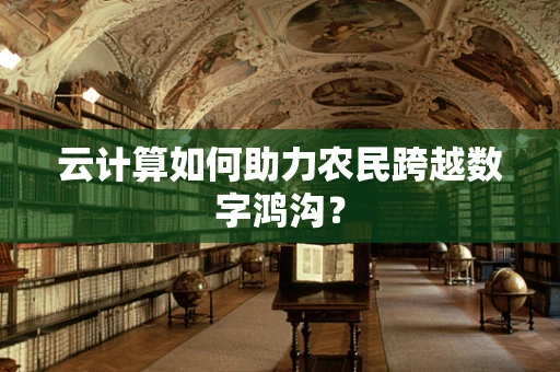 云计算如何助力农民跨越数字鸿沟？