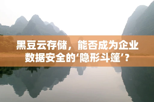 黑豆云存储，能否成为企业数据安全的‘隐形斗篷’？