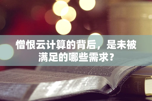 憎恨云计算的背后，是未被满足的哪些需求？