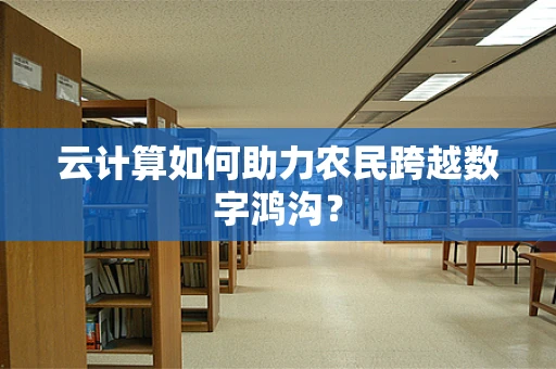 云计算如何助力农民跨越数字鸿沟？