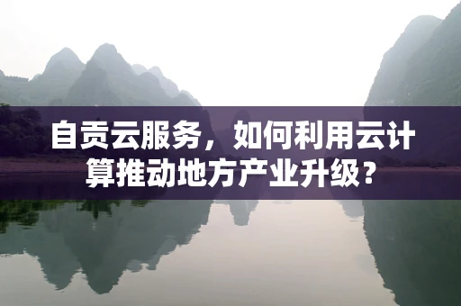 自贡云服务，如何利用云计算推动地方产业升级？