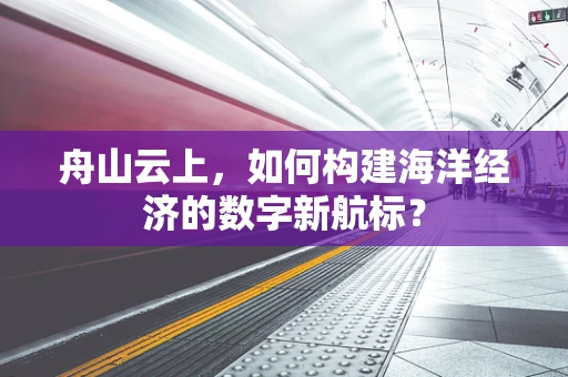 舟山云上，如何构建海洋经济的数字新航标？