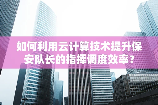如何利用云计算技术提升保安队长的指挥调度效率？