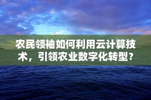 农民领袖如何利用云计算技术，引领农业数字化转型？
