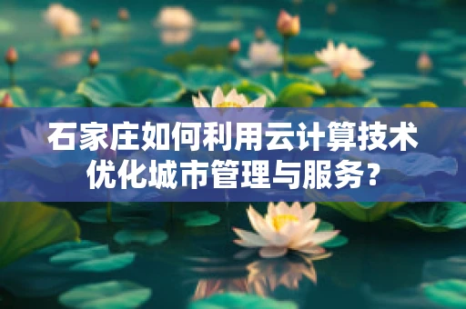 石家庄如何利用云计算技术优化城市管理与服务？