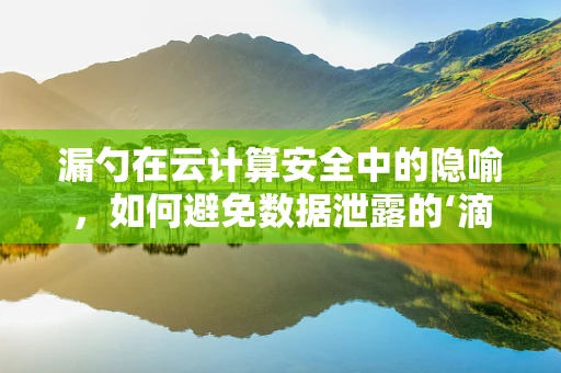 漏勺在云计算安全中的隐喻，如何避免数据泄露的‘滴漏’？