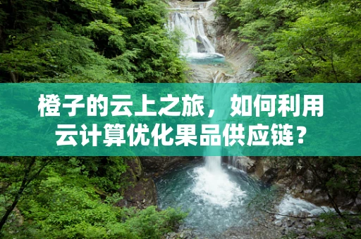 橙子的云上之旅，如何利用云计算优化果品供应链？
