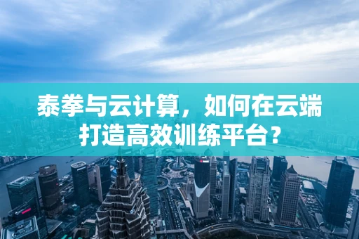 泰拳与云计算，如何在云端打造高效训练平台？