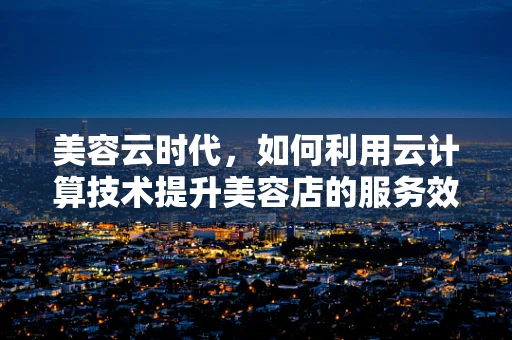 美容云时代，如何利用云计算技术提升美容店的服务效率与顾客体验？