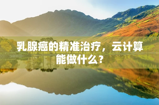 乳腺癌的精准治疗，云计算能做什么？