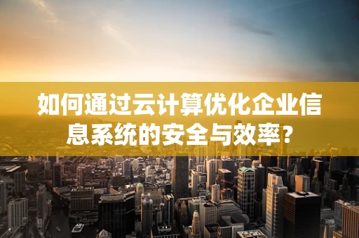 如何通过云计算优化企业信息系统的安全与效率？