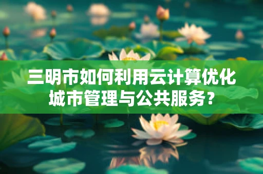 三明市如何利用云计算优化城市管理与公共服务？