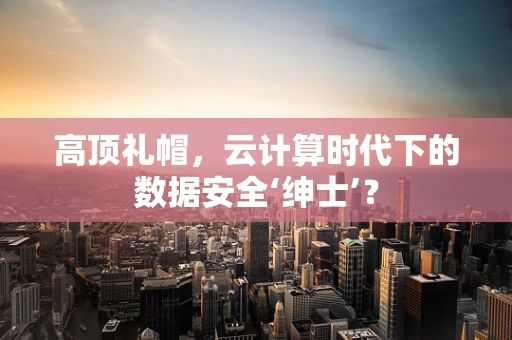 高顶礼帽，云计算时代下的数据安全‘绅士’？