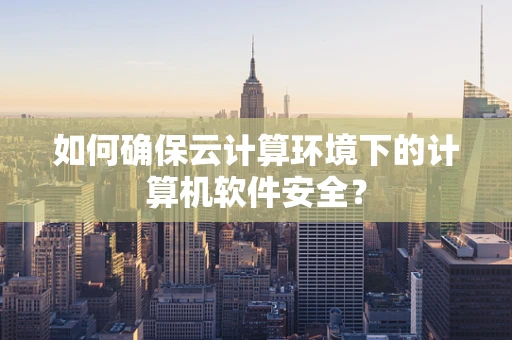 如何确保云计算环境下的计算机软件安全？