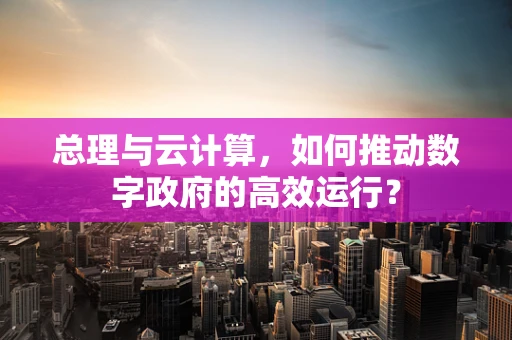 总理与云计算，如何推动数字政府的高效运行？