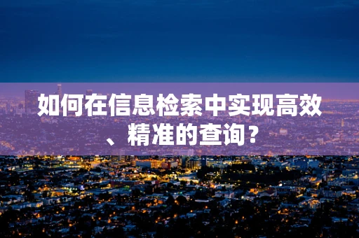 如何在信息检索中实现高效、精准的查询？