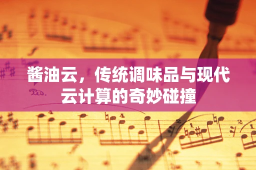 酱油云，传统调味品与现代云计算的奇妙碰撞