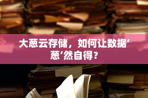 大葱云存储，如何让数据‘葱’然自得？