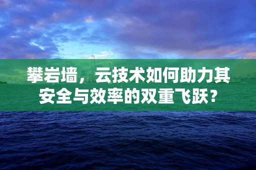 攀岩墙，云技术如何助力其安全与效率的双重飞跃？