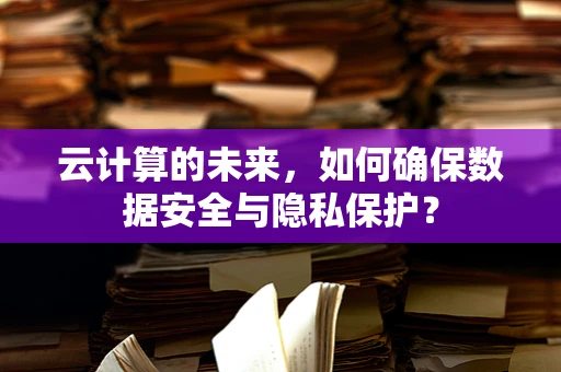 云计算的未来，如何确保数据安全与隐私保护？