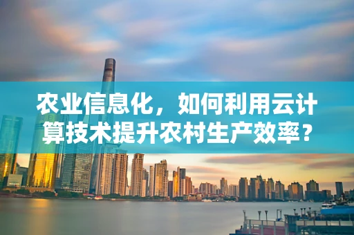 农业信息化，如何利用云计算技术提升农村生产效率？